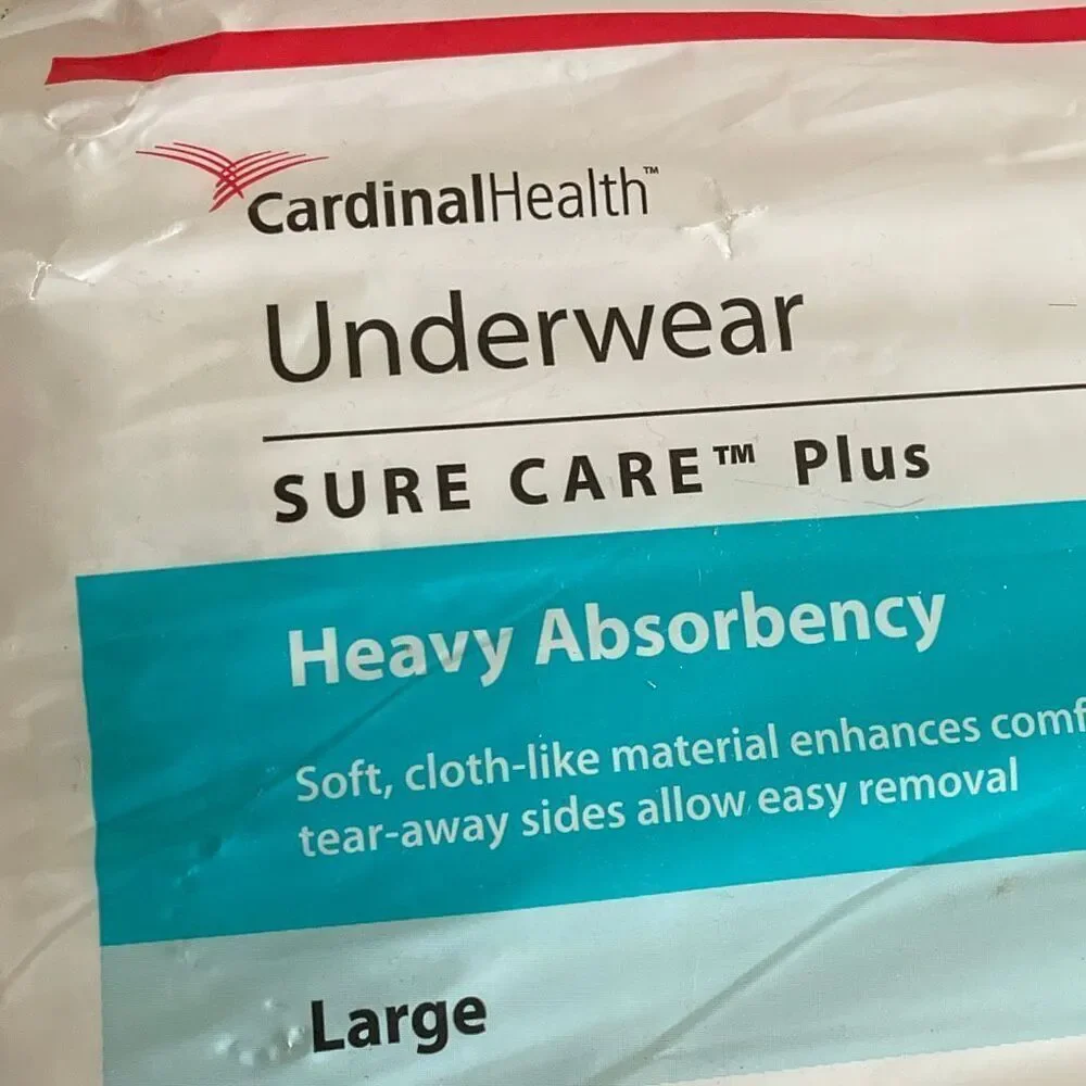 Cardinal health under wear sure care plus heavy absorbency size large 18 count